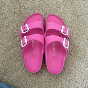 Pink rubber plastic Birkenstocks